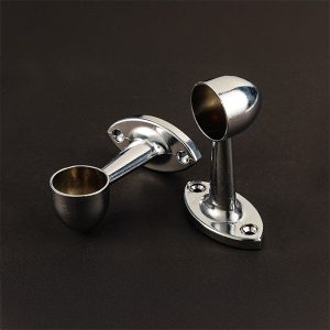 Chrome Towel Shower Rod Rail Socket Tube End Support Bracket