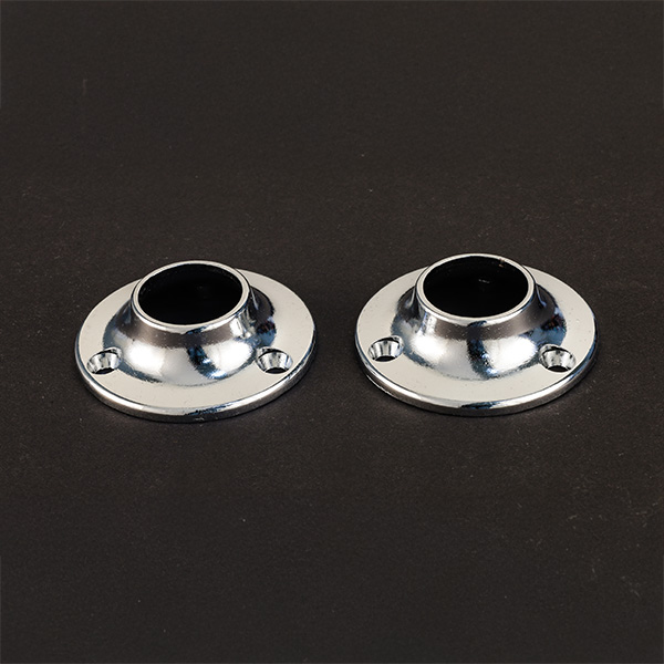 R1119CP Round Pipe Socket Round Pipe Socket圓形管座 / 圓形管拖 / 重型實心金屬衣櫥桿插座組 (台灣製造)
