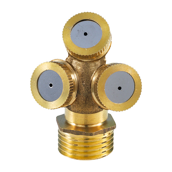1/2 Inch Brass Triple-Nozzle Misting Nozzle