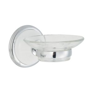 B300-2 Modern Minimalist Chrome Glass Soap Dish Holder