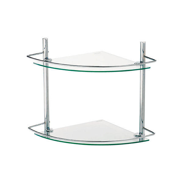 B600-1 Modern Minimalist Chrome Glass Shelf B600-1 Modern Minimalist Chrome Glass Shelf